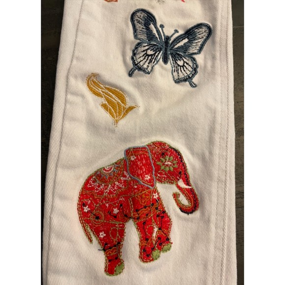Rocks & Indigo White Jeans with Embroidery - Sz 6/27 - Picture 3 of 9